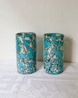 Turquiose Mosiac Blown Glass Tumblers