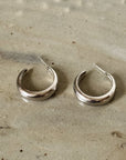 Curved Sterling Silver Hoop Earrings - Hey Jude