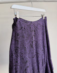 Purple Silk Paisley Flutter Skirt