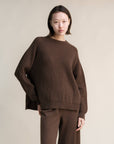 Lèmme | Cashmere Blend Ribbed Crewneck Sweater in Tobacco