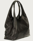 Sable Curved Italian Leather Shoulder Bag