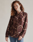 Burgundy Silk Equestrian Print Blouse - Hey Jude