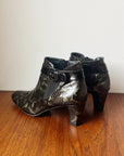 Patent Snakeskin-Embossed Ankle Boots | Size 7.5 - Hey Jude