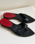 Black Pointed Kitten Heel Sandals | Size 36