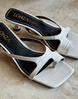 Lonza | Amira Leather Kitten Heels in Ivory - Hey Jude