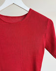 Ruby Silk Ribbed Knit Top