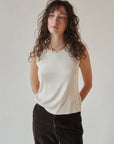 Ivory Silk Knit Tank