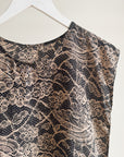 Black & Beige Silk Top