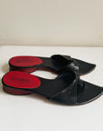 Black Pointed Kitten Heel Sandals | Size 36