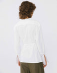 Cubic | Criss-Crossed Cotton Layered Blouse in White
