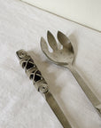 Silver Stone Spiral Serving Spoons