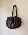Black Gathered Pouch Shoulder bag