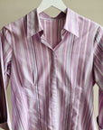 Lilac Striped Cotton Button Up - Hey Jude