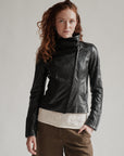 Black Asymmetrical Leather Jacket