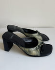 Algae Snake Print Mules | Size 38