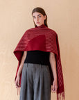 TBCo | Lambswool Oversized Scarf in Burgundy Wave