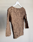 Mocha Crinkle 3/4 Sleeve Top