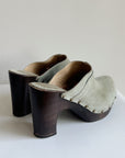 Sky Suede Leather Clogs| Size 8
