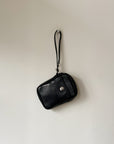 Ebony Coach Leather Wristlet - Hey Jude