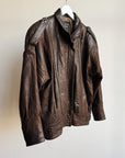 Walnut Soft Leather Bomber Jacket