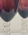 Aubergine Bubble Stem Wine Glasses