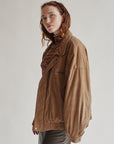 Toast Sueded Leather Bomber