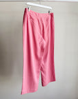 Petal Pink Silk Capri Pants