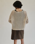 Cream Cotton Loose Knit Pullover - Hey Jude