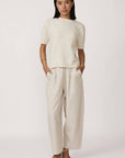 LAUDE the Label | Barrel Leg Corduroy Pant in Ivory