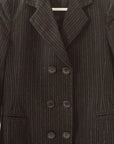Black Pinstripe Cotton Coat