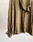 Olive Jacquard Silk Blouse