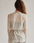 Cream Cotton + Linen Knit Cardigan