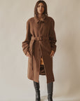 Tobacco Cashmere Belted Slouch Coat