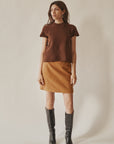 Tobacco Short Sleeve Wool Knit