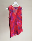 Berry Marbled Cowl Neck Sheer Top - Hey Jude