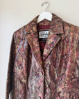 Abstract Snakeskin Leather Blazer