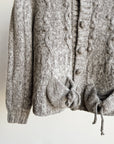 Grey Wool Knit Hooded Cardigan