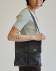 Black Leather Messanger Bag - Hey Jude