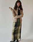Olive Patchwork Maxi Skirt