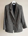 Monochrome Tweed Wool Blazer