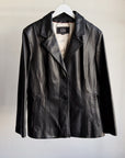 Ink Leather Blazer Style Jacket