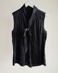 Black Brushed Silk Neck Tie Top