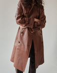 Vintage Escada Brown Leather Trench