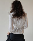 Milk Belted Cotton Blouse