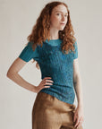 Ocean Textured Pleat Top - Hey Jude