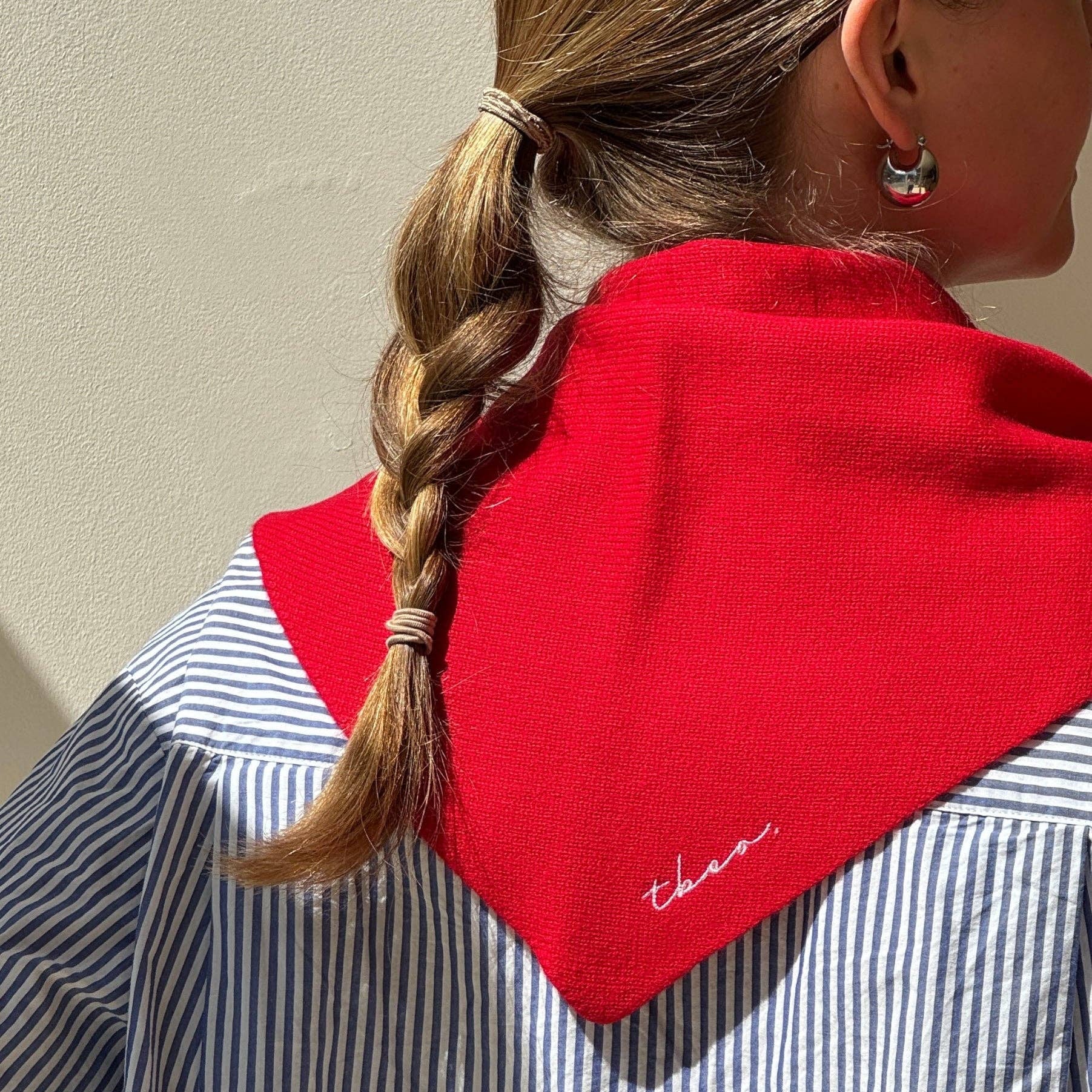 TBCo | Merino Triangle Scarf in Red