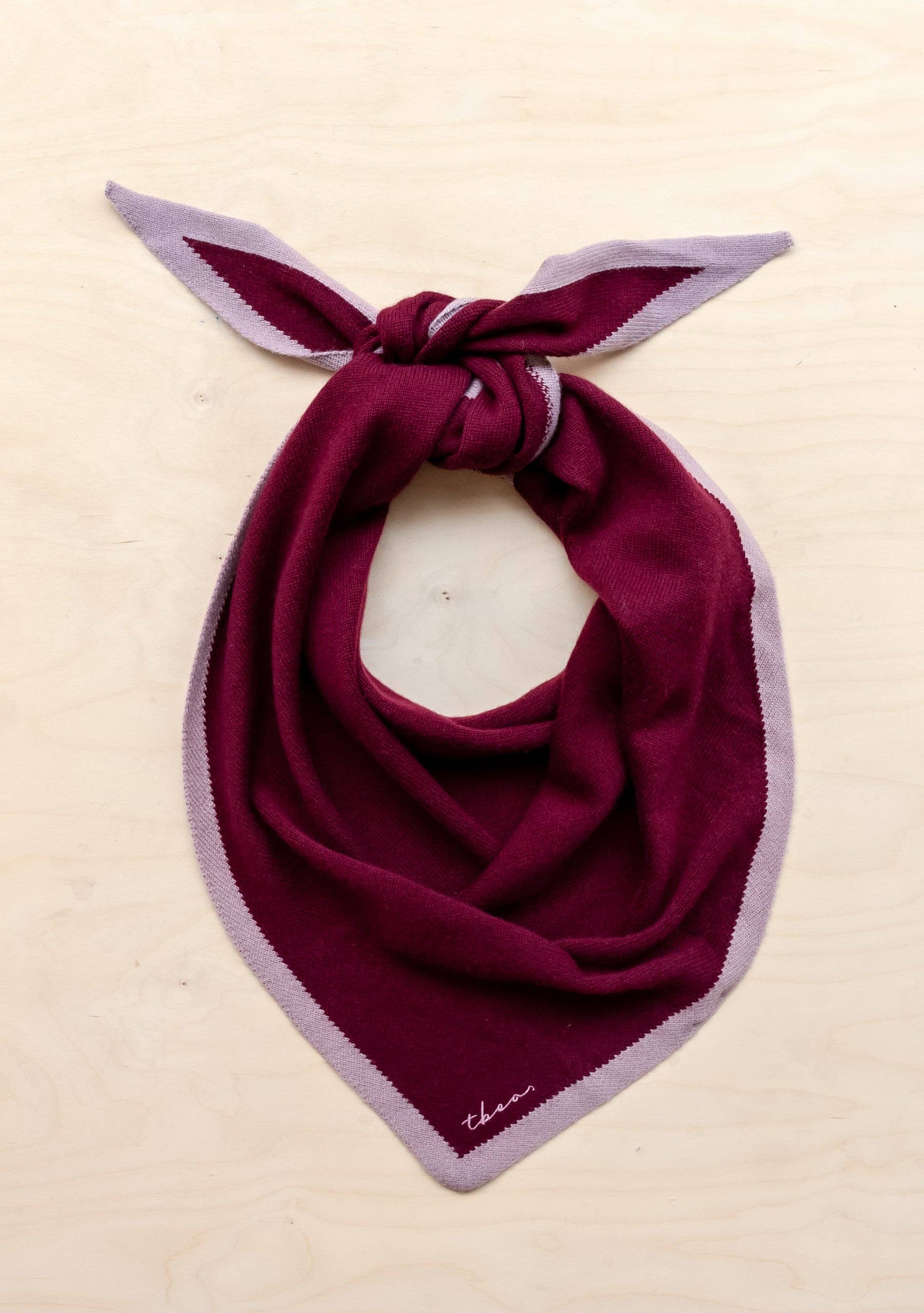 TBCo | Large Merino Triangle Scarf in Burgundy & Lilac