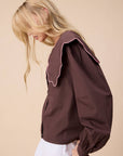 TBCo - Cotton Shirt in Brown Scallop: S - Hey Jude