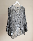 Smoke Sheer Silk Animal Print Top - Hey Jude
