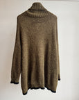 Olive Oversized Cowl Neck Turtleneck